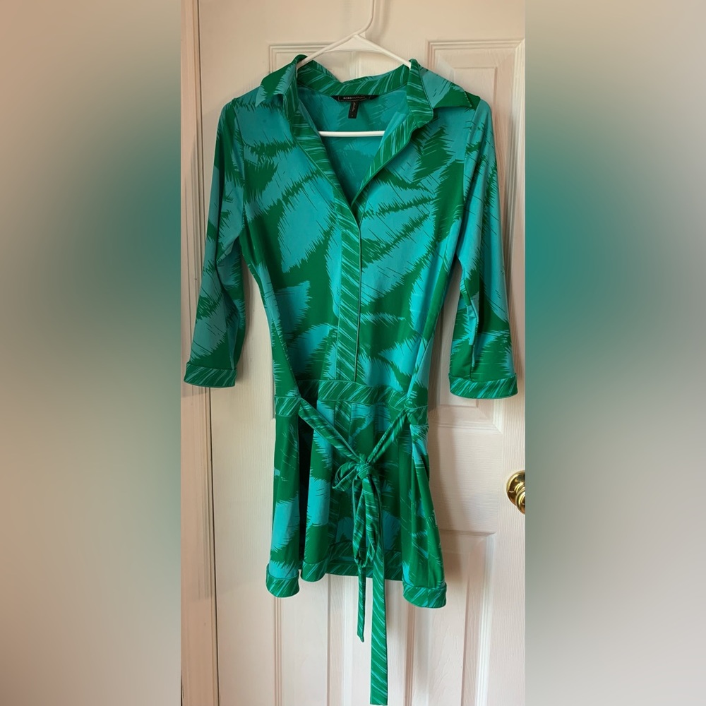 BCBG MAXAZRIA Knit Tunic Collar Mini Casual Dress